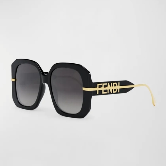 New FENDI FE40065I Fendigraphy Sunglasses Black / Gold - Picture 5 of 5